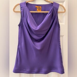 Tory Burch Purple Cowl Neck Blouse